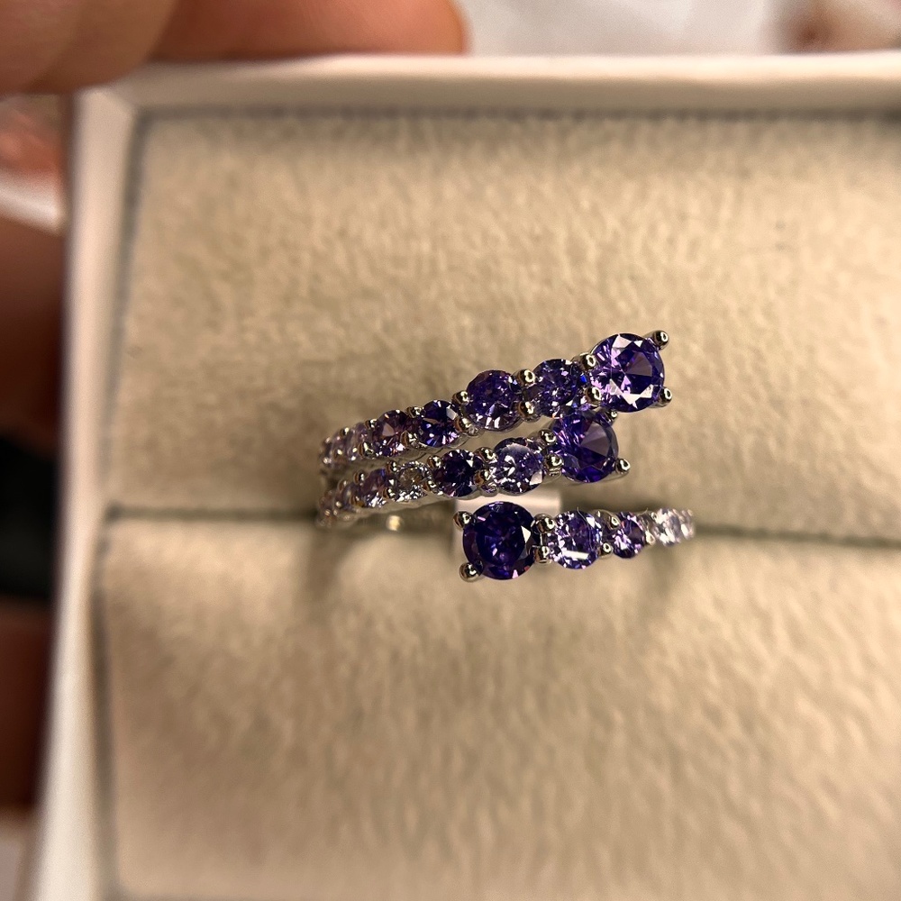 Bomb Party The Sterling Club Gradient of Amethyst Cubic Zirconia + .925 Solid St